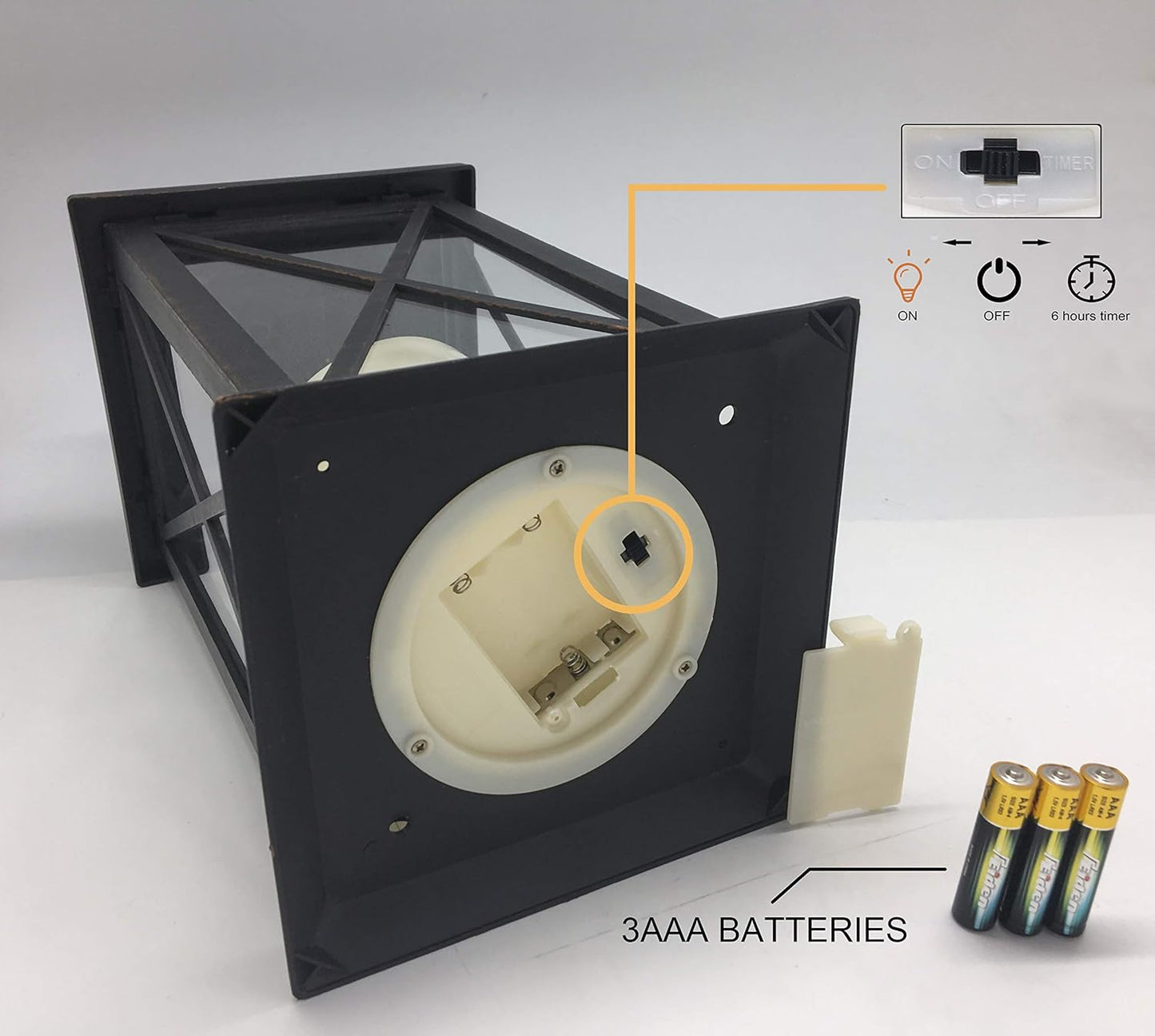 YAKii 14" Decorative Candle Lantern LED Flameless Candle Timer, Plastic LED Candle & Holder, Indoor & Outdoor Hanging Lights,Christmas Day Decoration (Antique Copper Brushed 2 PCS)