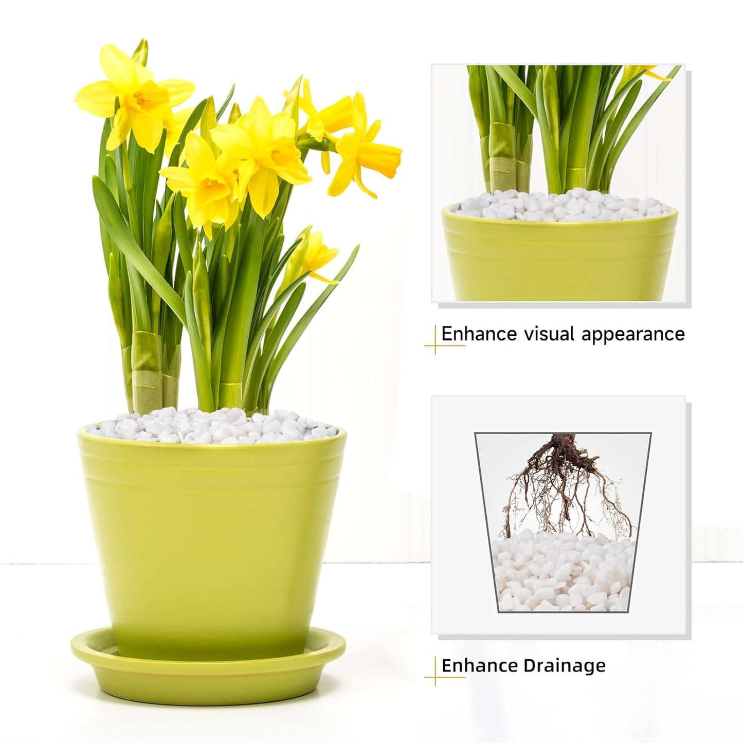 2.5 lbs White Aquarium Gravel, 1/5 Inch White Rocks for Plants, Small Pebbles for Vases, Succulents, Bamboo, Natural Decorative Pebbles for Plants Drainage, Cactus, Crafts