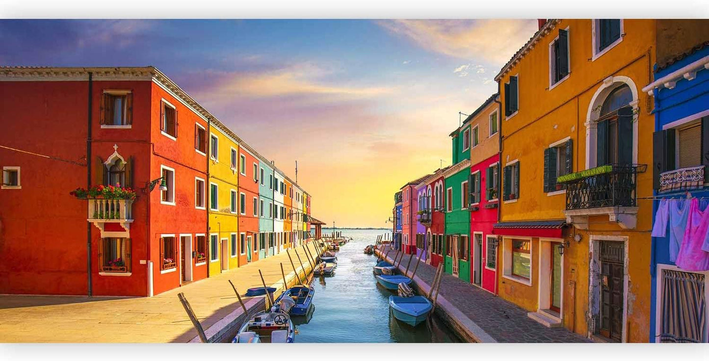 artgeist Wall Mural Architecture 216x98 in - XXL Non-Woven Corner Wallpaper Fleece Angle Wall Decor Photo Print Picture Image Design Modern City Lake House Like Painted d-B-0295-a-a