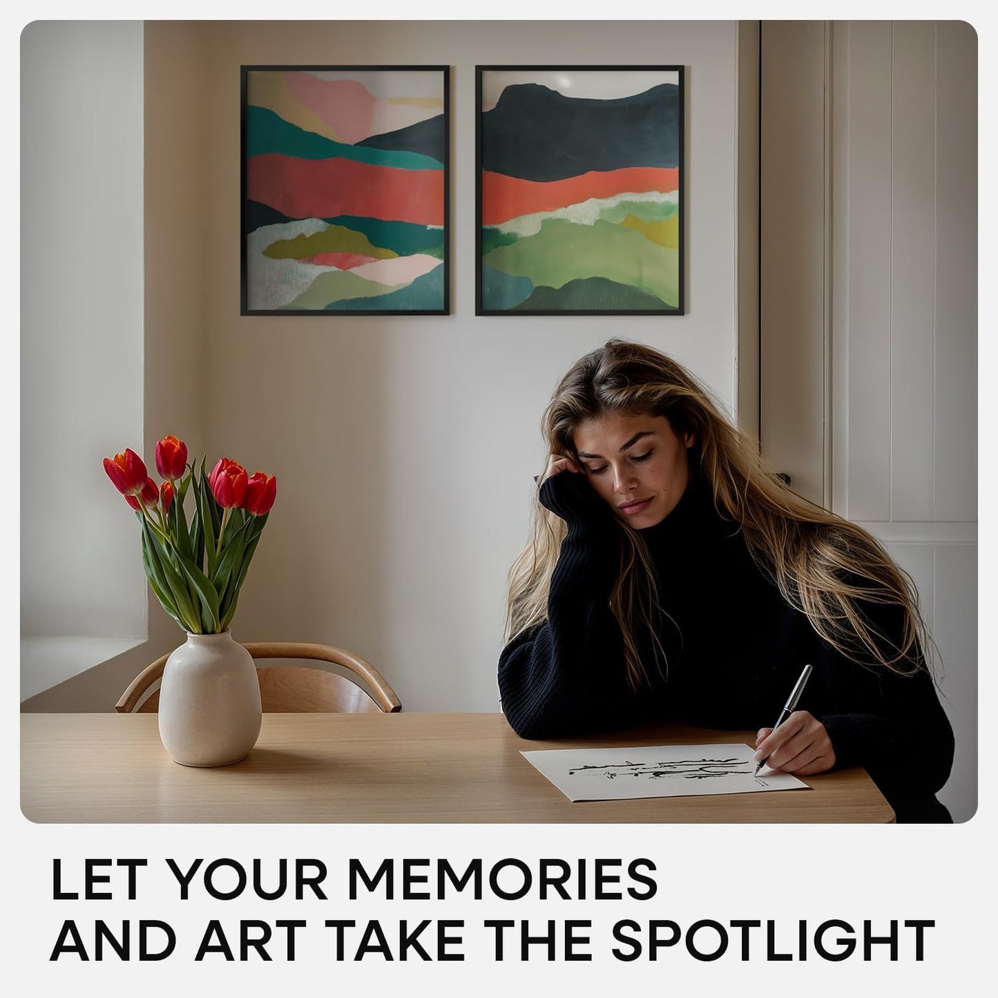 Homeforia 14x17 Picture Frame Black, High End Metal 14 x 17 Poster Frames with Mat 11 x 14 for Photo, 14x17 Black Frame Matted to 11x14 inch Print, 17x14 Thin Frame, Tempered Glass, Wall Kit, Set of 1