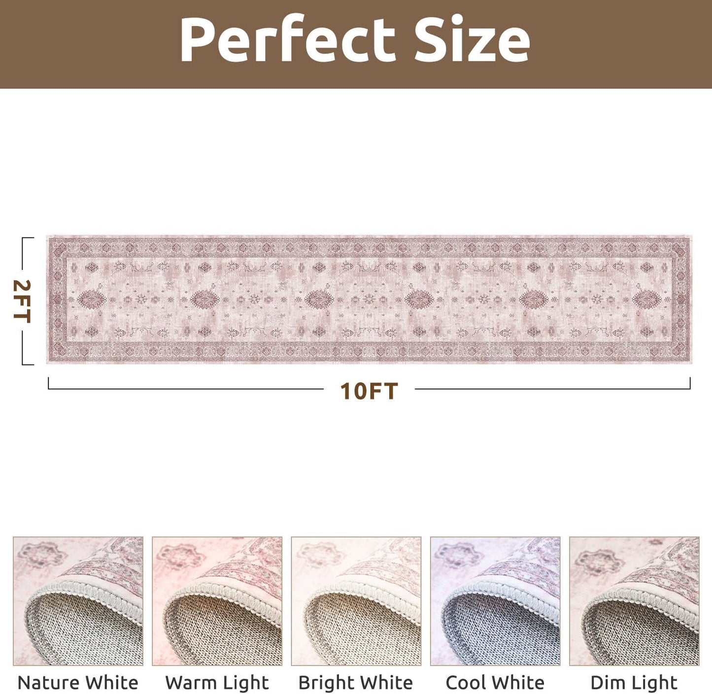 AMOAMI Vintage 2X10 Runner Rug Non Slip Soft Runners for Hallways Washable Hallway Runner Rug Bedside Rugs for Bedroom Long for Hallways Entryway Laundry Room Stair Kitchen Bathroom