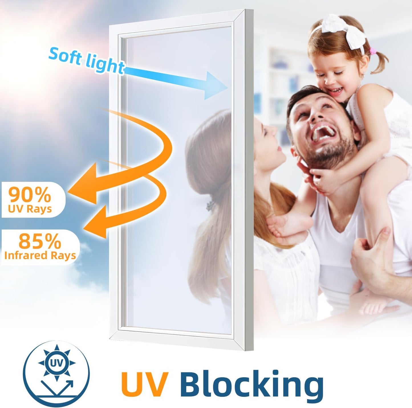 DUOFIRE One Way Window Film Privacy See Out Not in Heat Blocker Window Tint Reflective Mirror Windows Tinting Film for Home Static Cling Anti-UV Sun Blocking Windows Covering（Silver, 17.4x78.7in）