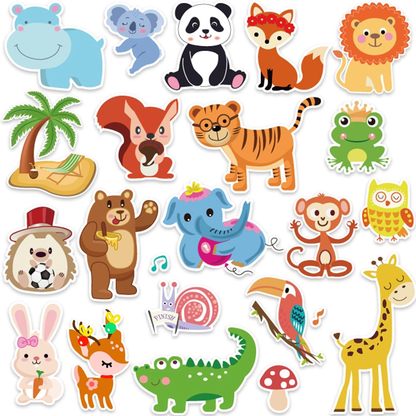 Window Clings Stickers for Kids Window Gel Clings Decals Thick Gel Clings Toddlers and Adults Classroom Home Nursery Airplane Birthday Party Supplies (Jungle Animals)
