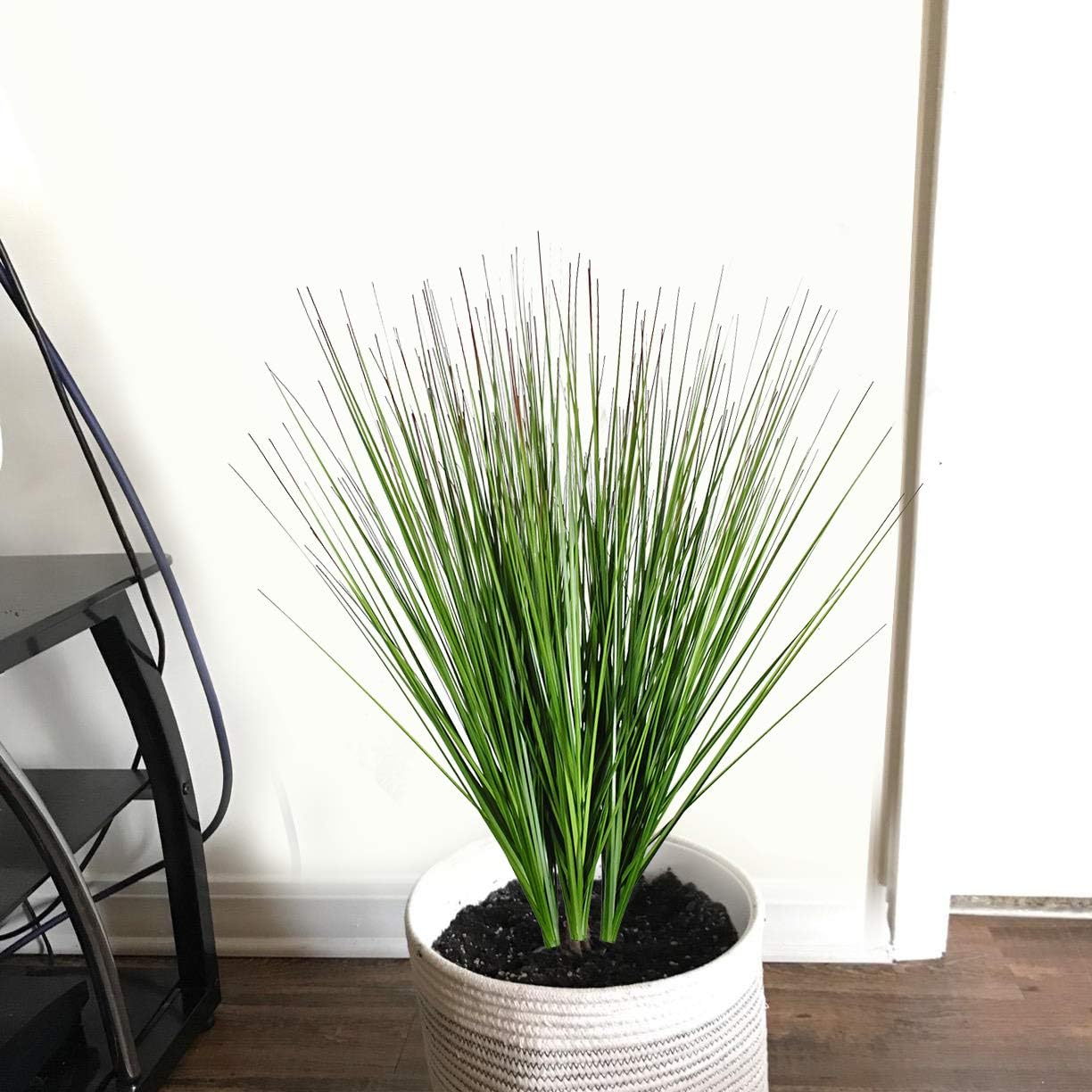 27" Artificial Plants Onion Grass Greenery Faux Fake Shrubs Plant Flowers Wheat Grass for House Home Indoor Outdoor Office Room Gardening Indoor Décor (12 Pack)