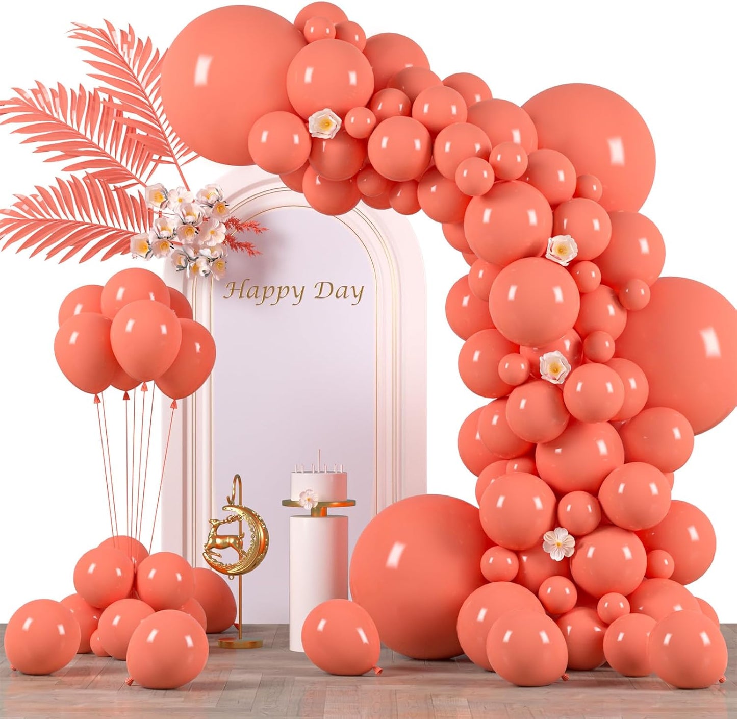 130pcs Coral Red Balloons Different Sizes 18" 12" 10" 5" Pastel Red Latex Balloon Garland Arch Kit for Birthday Baby Shower Graduation Wedding Valentine's Day Christmas Party Decorations