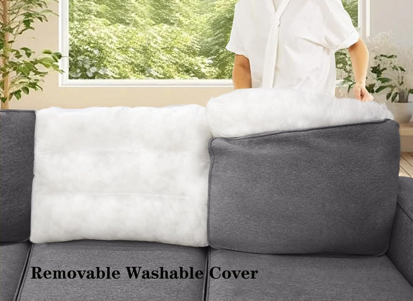 L Lengend Vansen Modular Sectional Sofa U Shaped Couch with Ottoman Modern Reversible Corner Sectional Couch for Living Room (Dark Grey, U Shaped Sofa-6)