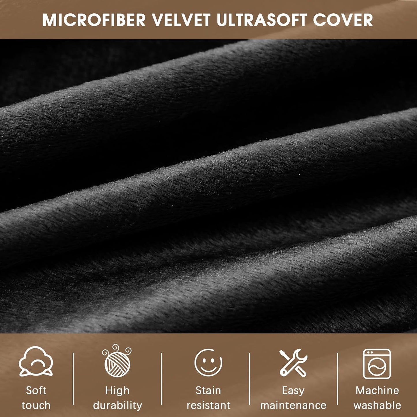 Bean Bag Chairs for Adults - Memory Foam Furniture BeanBag Chair - Kids/Teens Sofa with Soft Micro Fiber Cover - Round Fluffy Couch for Living Room Bedroom College Dorm - 4 ft, Carbon Black