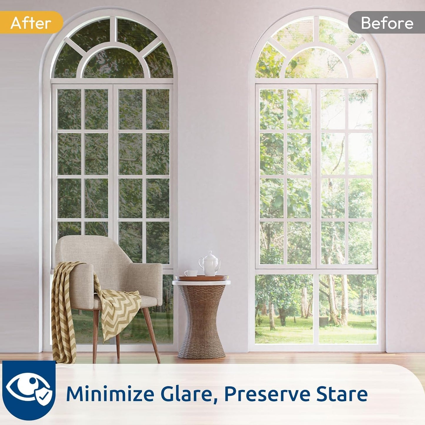 rabbitgoo Window Privacy Film One Way Window Tint for Home, Removable Reflective Heat Sun Blocking Anti UV Glass Door Covering, Mirror Tinting Film House Office, 23.6 in X 16.4 Feet, Black Silver