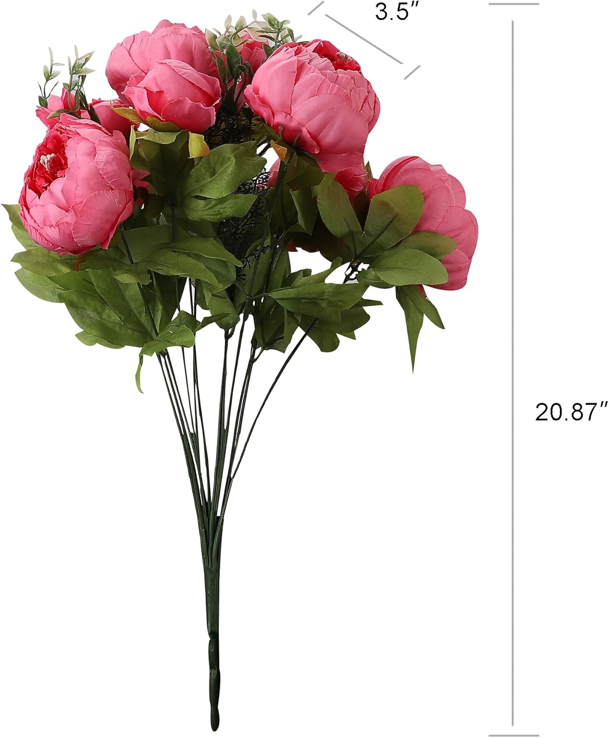 Duovlo Springs Flowers Artificial Silk Peony Bouquets Wedding Home Decoration,Pack of 1 (Spring Pink)