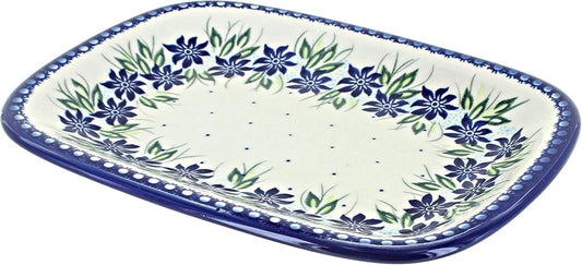 Blue Rose Polish Pottery Sierra Small Rectangular Serving Platter