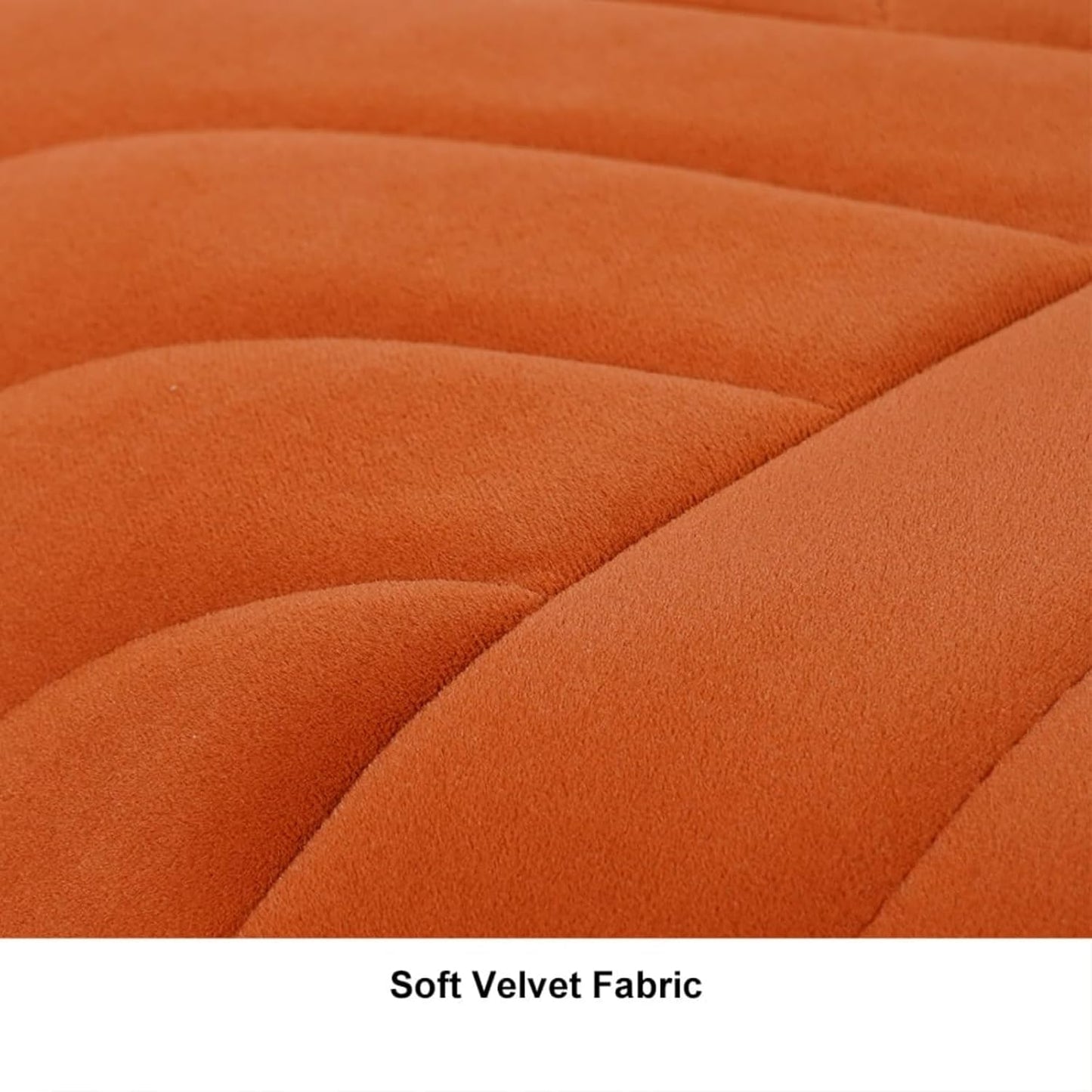 homary 18.5" Hexagonal Pouf Ottoman Upholstered, Velvet Footrest Rest Stools Modern Sofa Footrest Entryway Shoe Changing Stool, Low Coffee Table Footstool for Living Room/Bedroom/Entrway-Orange