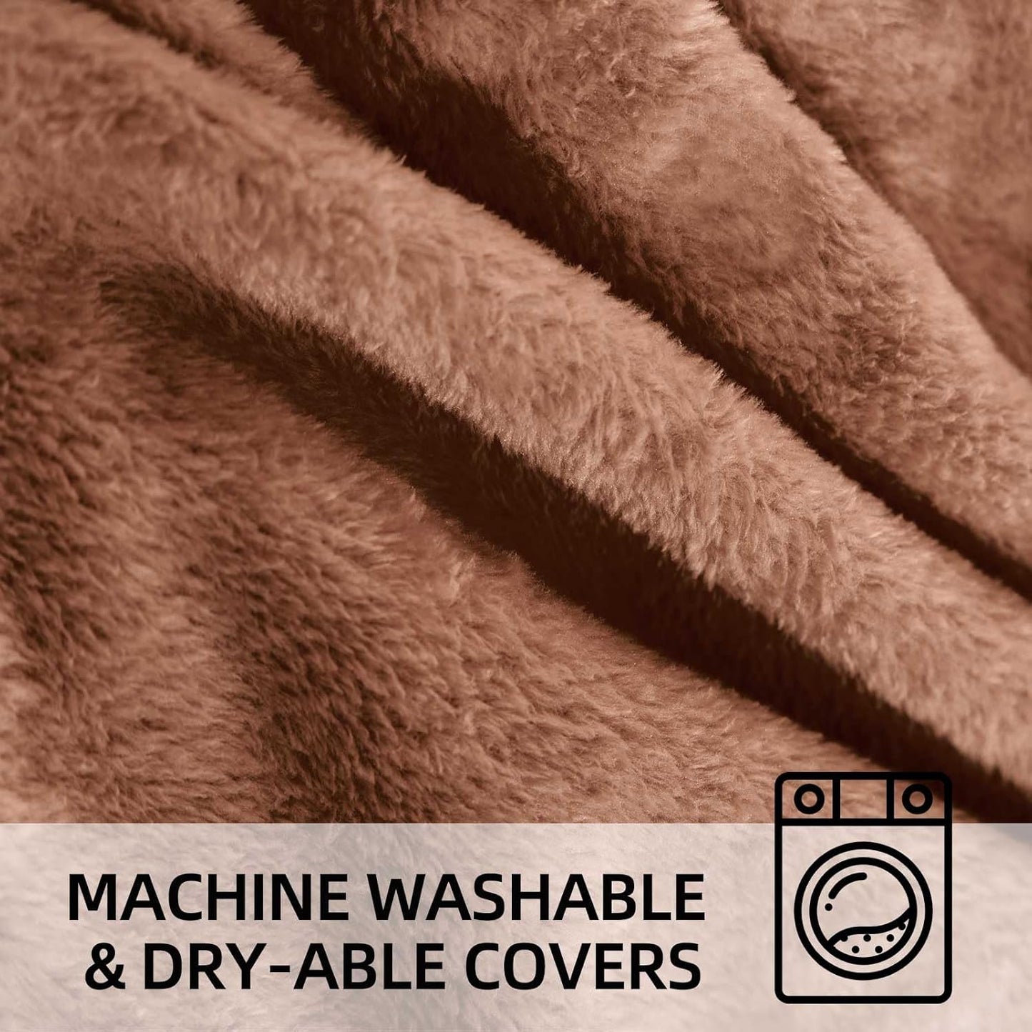 Bean Bag Chair 4Ft, Memory Foam Filled, Large Beanbag Chairs for Adults and Teens, Soft Sofa with Removable Flannel Cover, Round Couch for Living Room Bedroom College Dorm (Coffee, 4FT-47×47"×24")