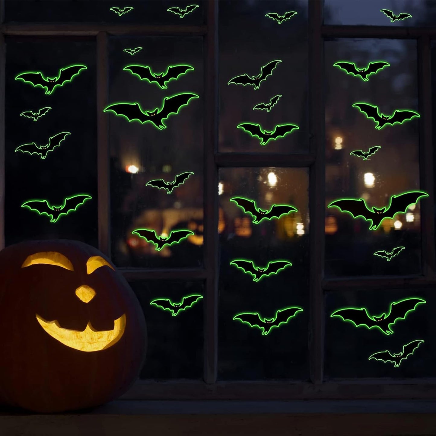 3 Sheets Glow in The Dark Halloween bat Decals Luminous Halloween bat Stickers Removable Bat Wall Decor Glowing Window Clings for Scary Halloween Theme Party Decorations