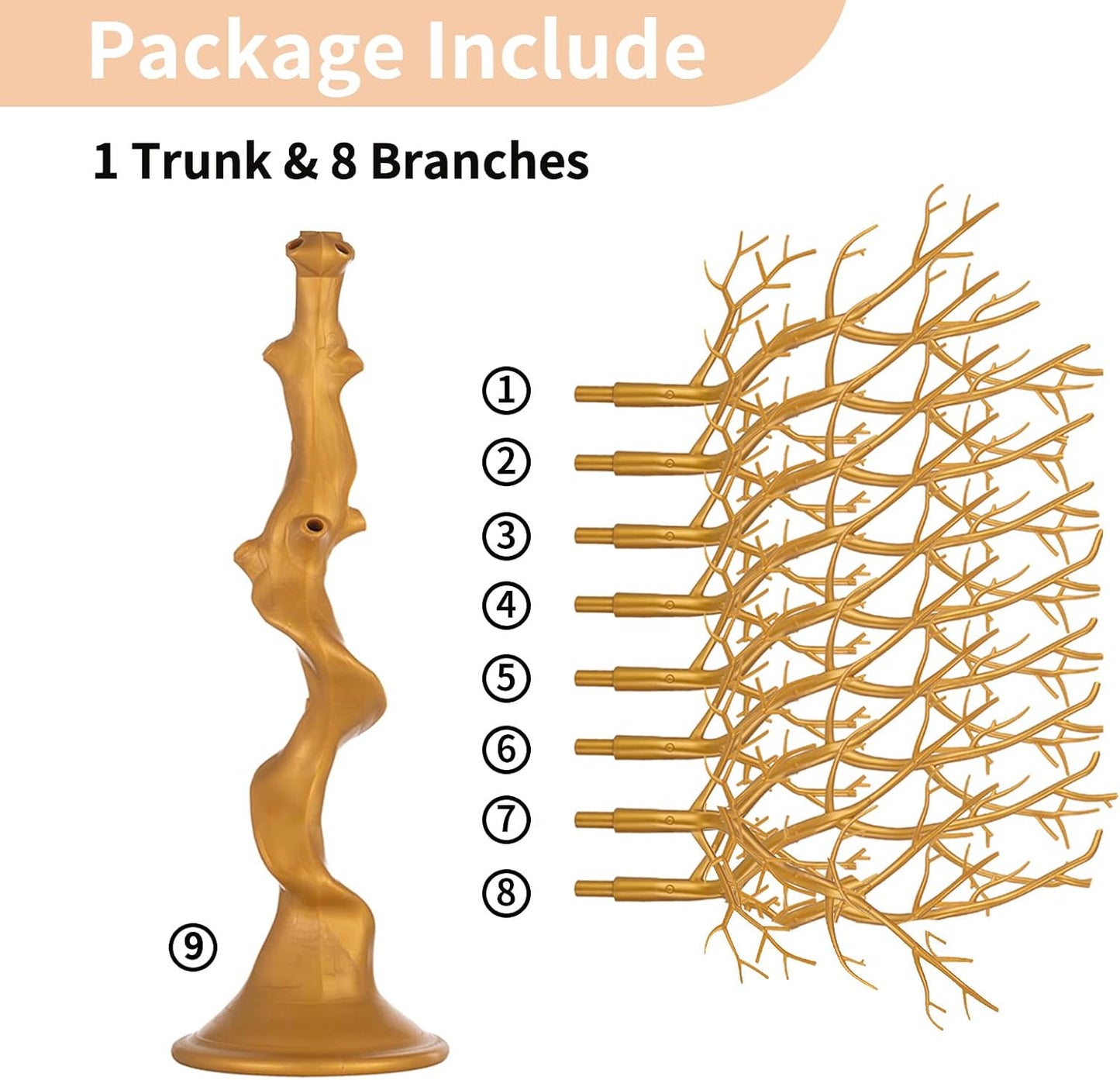 Nuptio Gold Christmas Tree Branch Artificial 22.8 inch Tall Manzanita Tree Centerpiece Wedding Centerpieces for Tables, Decorative Ornament Display Tree Branches for Decoration Weddings (1 Pc)