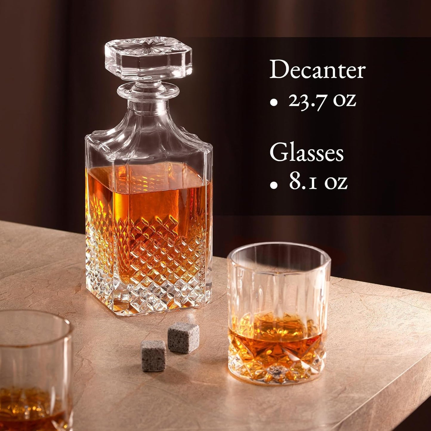 Luxury Gift For Men – Whiskey Decanter Set For Beloved Husband Or Dad Birthday Gift – 2 Whiskey Glasses And Decanter Set Is a Great Gift Idea for Whisky, Bourbon, Scotch lovers…