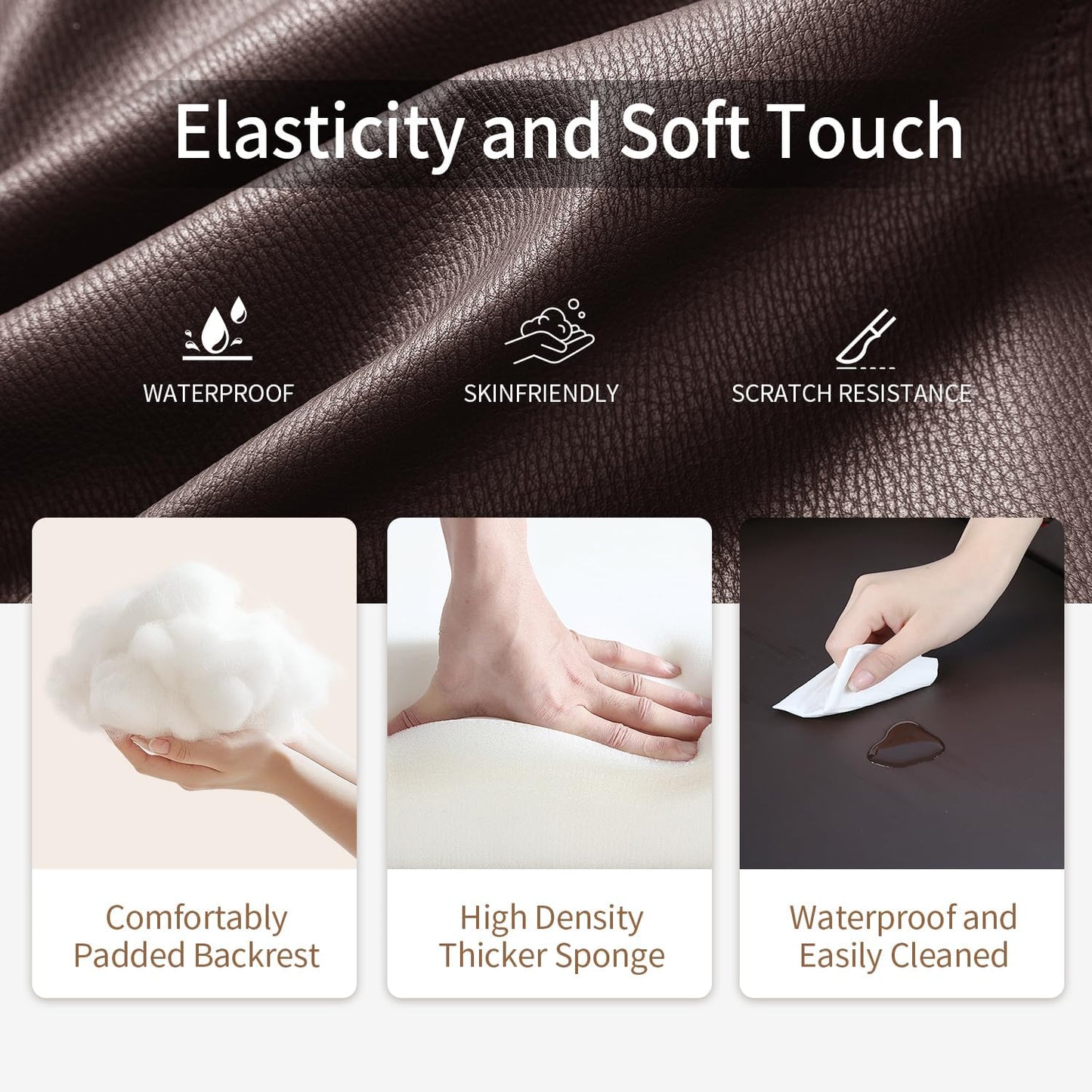 BestMassage | Recliner Chair | with 2 Point Massage Function | Leather Dark Brown | with Lumbar Support, Adjustable Push Back, Footrest & Padded Seat | Easy Assembly | for Living Room, Home Theatre