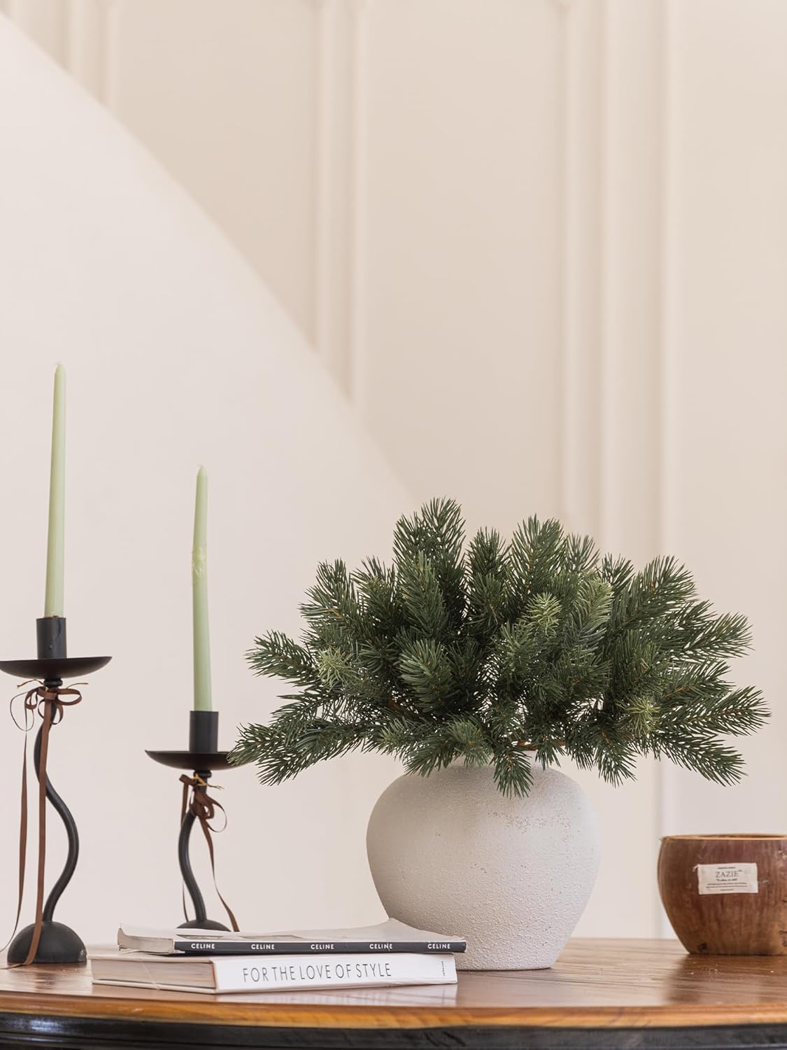 MISSPIN 12 Pcs 19.5 Inches Christmas Cedar Branches, Cedar Artificial Christmas Branches DIY Crafts Faux for Xmas Indoor Outdoor Home Decor