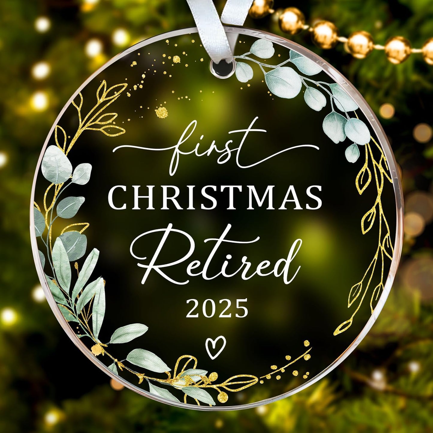HEXMOZ Retirement Gifts for Women, Men 2025 - First Christmas Retired Ornament 2025 - Retired Gift for Coworker, Boss, Employee, Teacher, Nurse, Woman, Man - Acrylic Ornament Keepsake