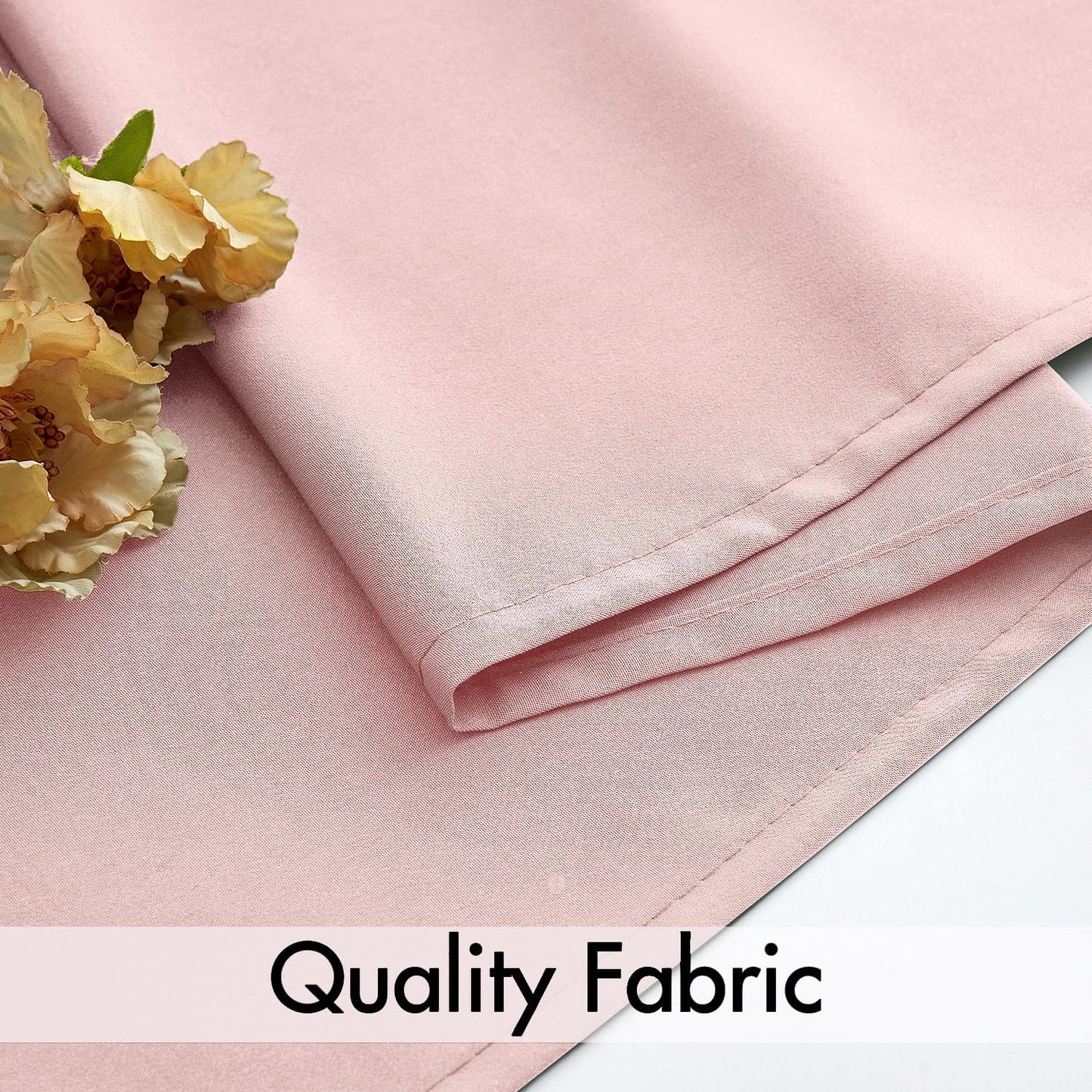 MIULEE Baby Pink Privacy Sheer Curtains That Let Light in 96 Inches Long Non-See-Through Semi Sheer Curtain Light Filtering Window Curtains Drapes for Living Room Bedroom 2 Panels Set 42 X 96