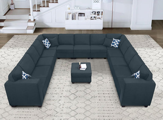 L Lengend Vansen Modular Sectional Sofa U Shaped Couch with Ottoman Modern Reversible Corner Sectional Couch for Living Room (Charcoal, U Shaped Sofa-6)