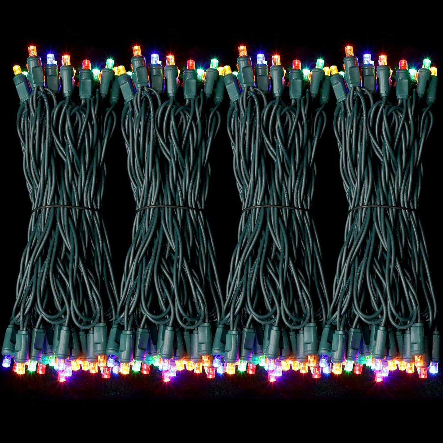 100Count (2pk of 50L) String Lights, LED Christmas Lights, 6" SPACING,Green Wire,Multicolour