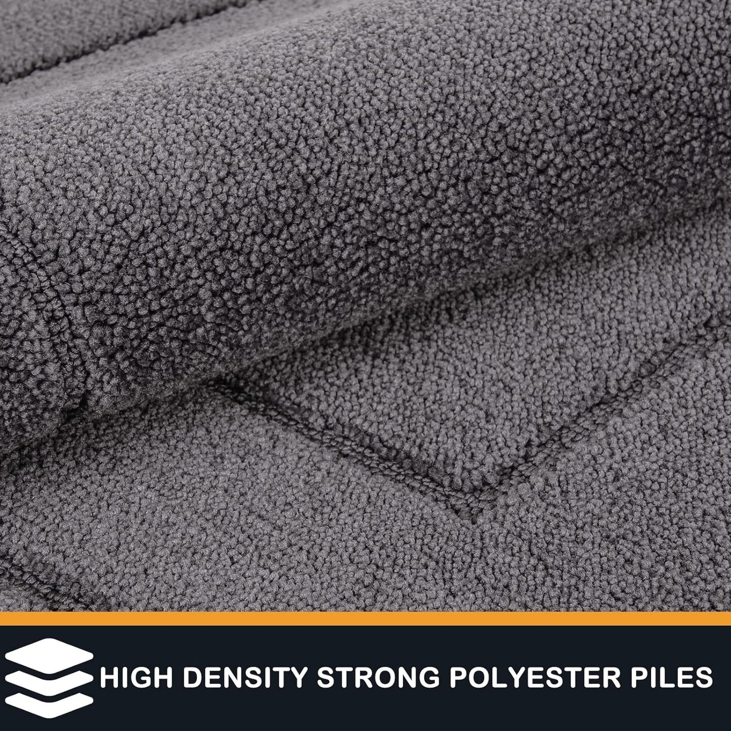 PURRUGS Dirt Trapping Door Mat 34" x 59", Non-Slip/Skid Machine Washable Entryway Area Rug, Dog Doormat, Super Absorbent Welcome Mat for Muddy Wet Shoes and Paws, Grey