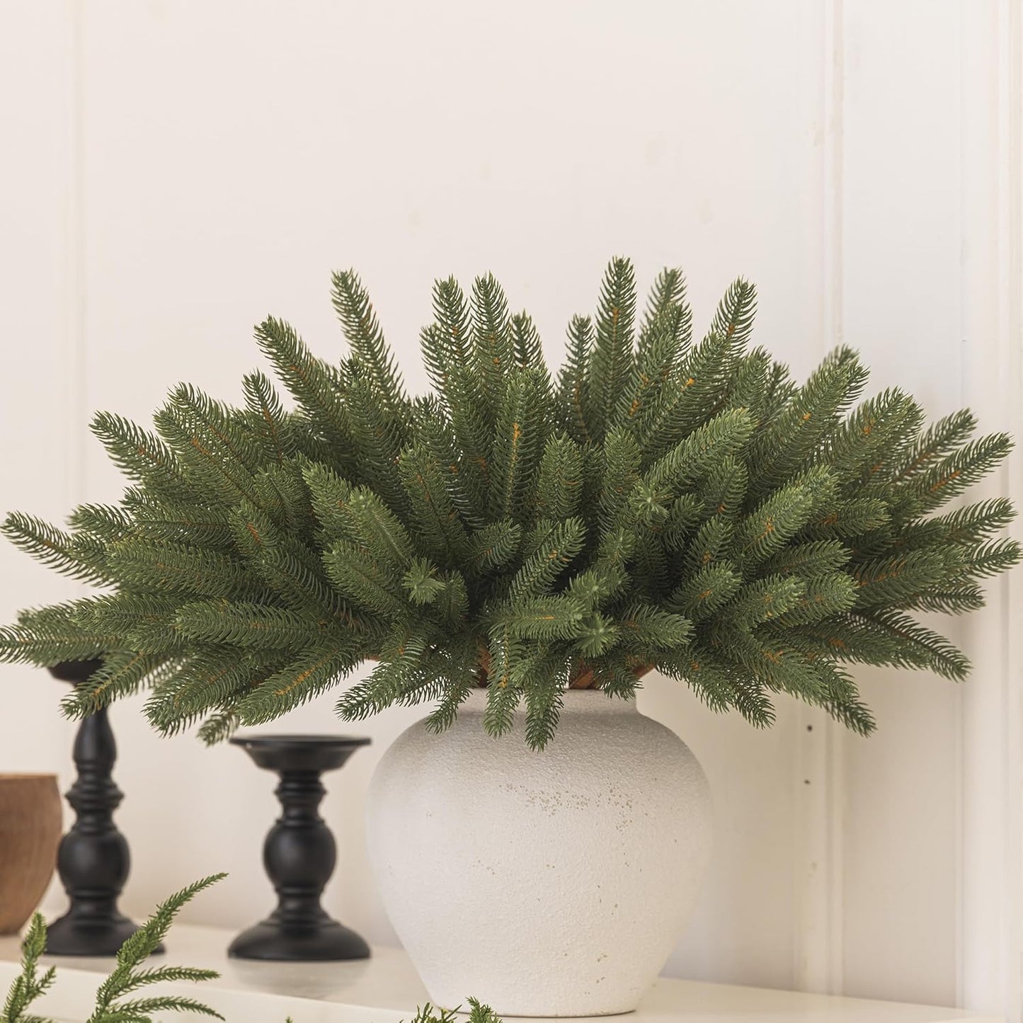 MISSPIN 12 Pcs 19.5 Inches Christmas Cedar Branches, Cedar Artificial Christmas Branches DIY Crafts Faux for Xmas Indoor Outdoor Home Decor