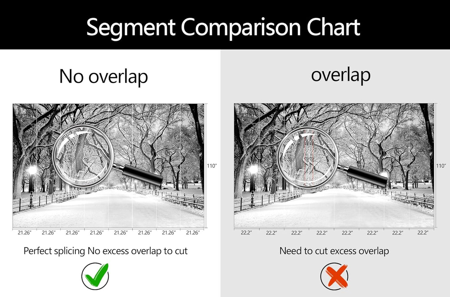 Beautiful 3D Snowy Forest Wallpaper Gray New York Park Landscape Wall Mural Living Room Bedroom (Not Peel and Stick)