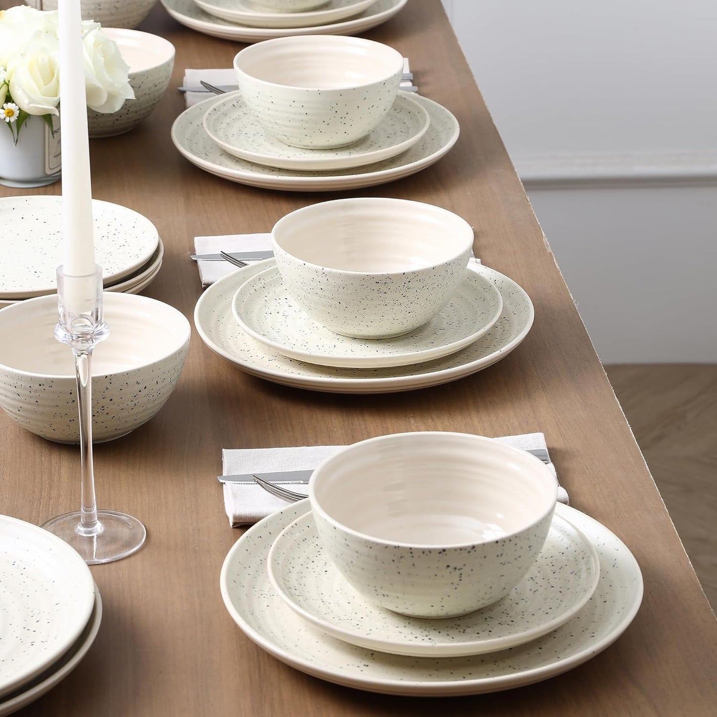 Stone Lain Dua 4-Piece Bowl Set Stoneware, White