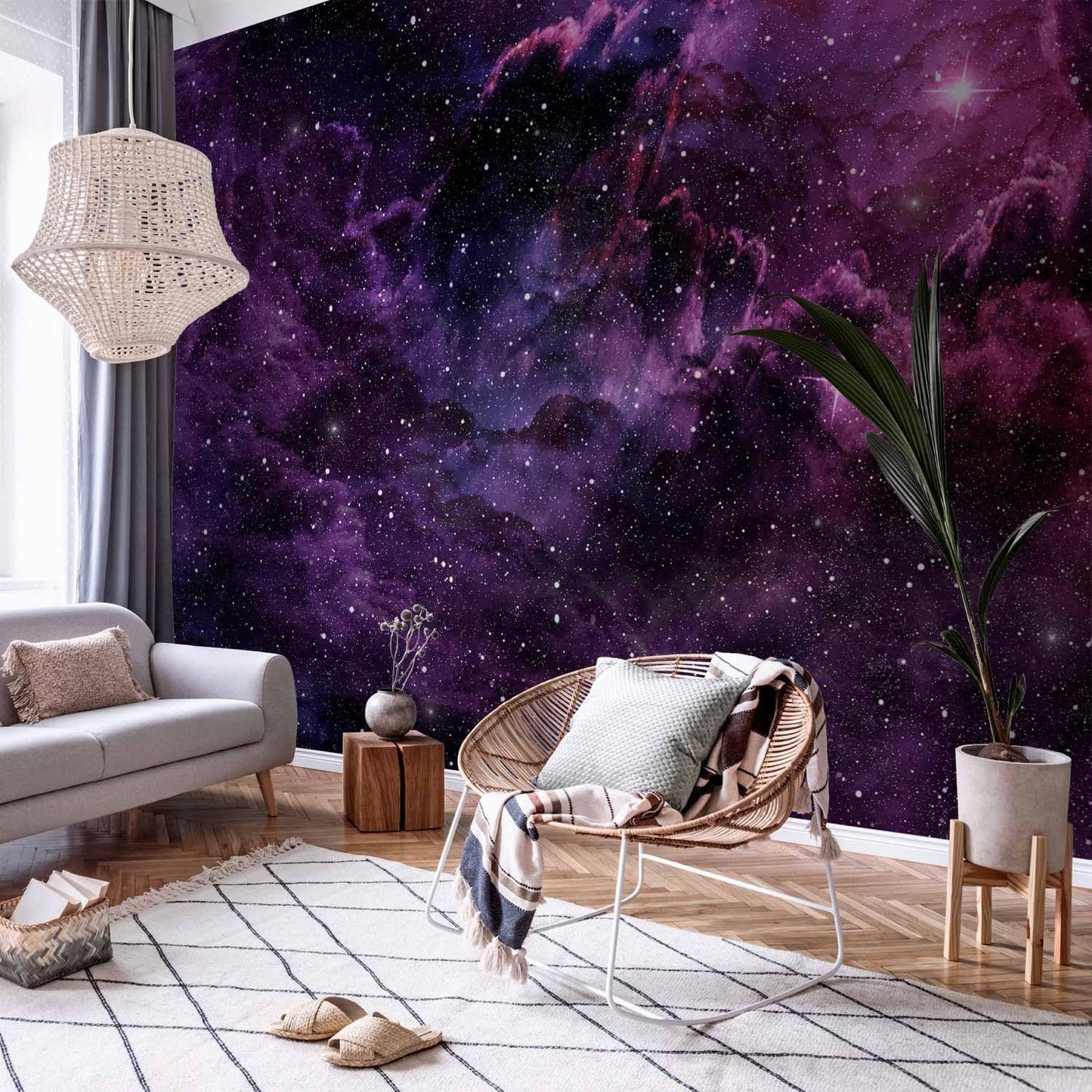 artgeist Premium Wall Mural Galaxy 216x98 in - Non-Woven Photo Wallpaper Art Print Fleece Wall Mural Decoration Cosmos Sky Cloud Purple a-C-0022-a-b