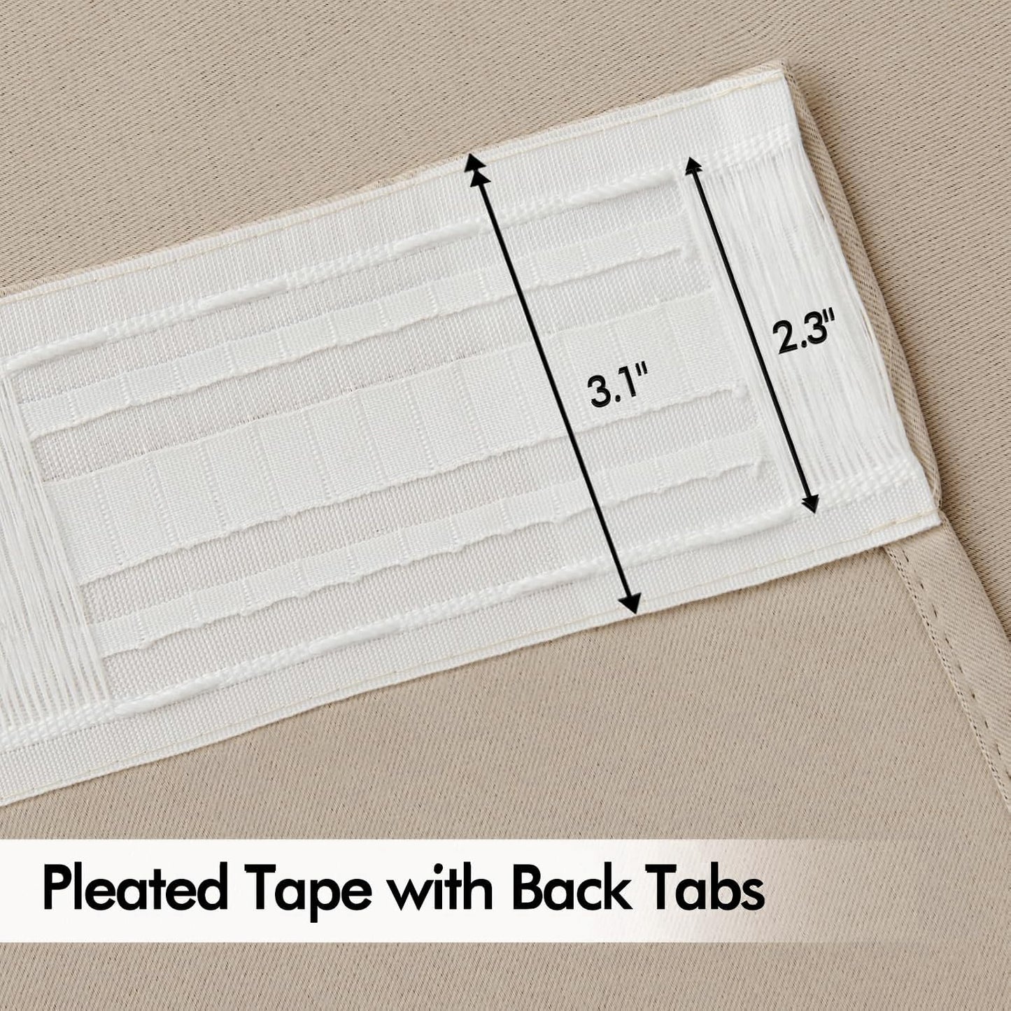 MIULEE Taupe Back Tab Blackout Curtains 102 Inch Long 2 Panels Set for Bedroom, Rod Pocket/Pinch Pleated Thermal Insulated Living Room Darkening Light Blocking Floor to Ceiling Drapes