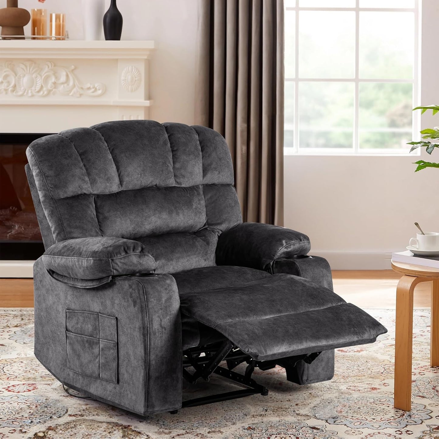 Recliner Chair Manual Modern Ergonomic Lounge Single Sofa Seat Living Room Lounge Recliners on Clearance Foam Filling