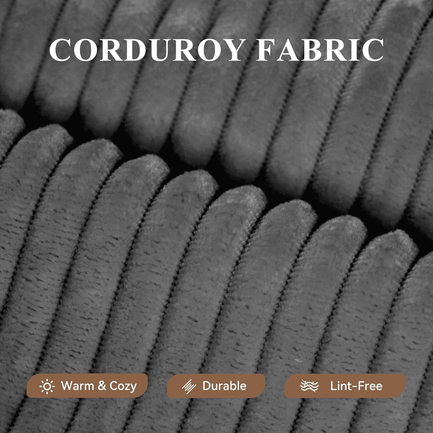 Modular Sectional Sofa with L-Shape Chaise,Cloud Sectional Modern Sleeper Couch with Deep Seat,Sponge Compression Sofas No Assembly Required (Dark Gray-Corduroy Fabric) 1pcs