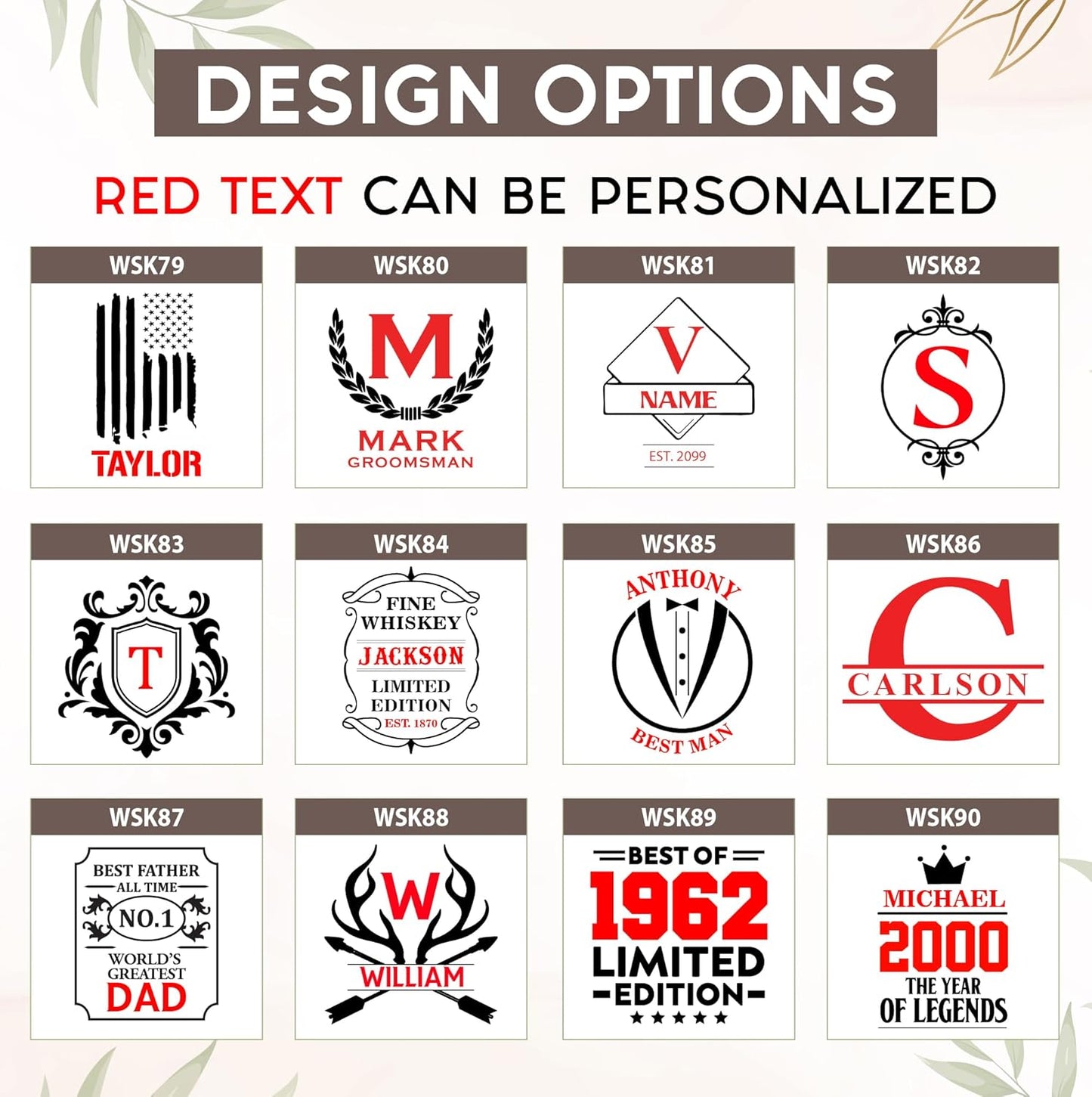 Personalized Triangle Whiskey Decanter Set for Men 650ml Luxury Gift for Groomsman, Liquor Decanters with 2 or 4 Glasses for Birthday, Retirement, Weddings - 24 Engraved Design Options