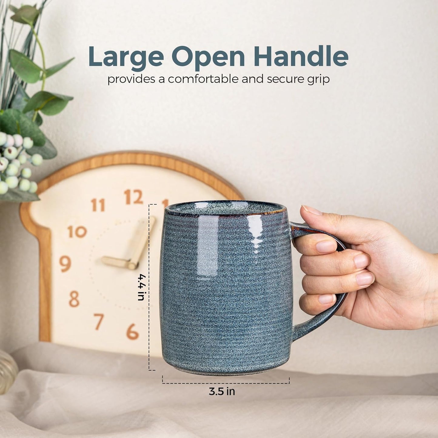 GBHOME Large Coffee Mugs Set of 4, 18oz Handmade Ceramic Coffee Mugs Set with Gradient color for Latte/Tea/Beer/Hot Cocoa, Dishwasher & Microwave Safe, Multi-Color