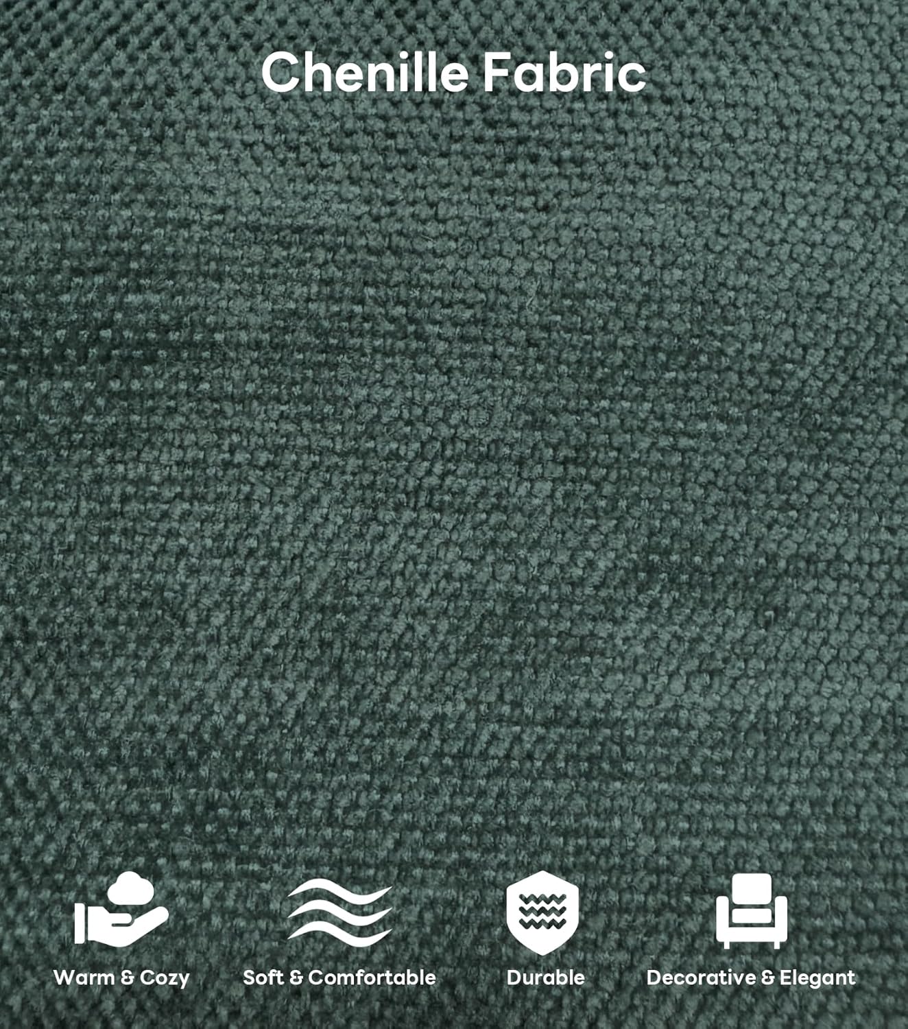 Tbfit 59" Loveseat Sofa, Chenille Small Sofa Couch, Love Seat with 2 Pillows for Small Space, Bedroom & Living Room, Green