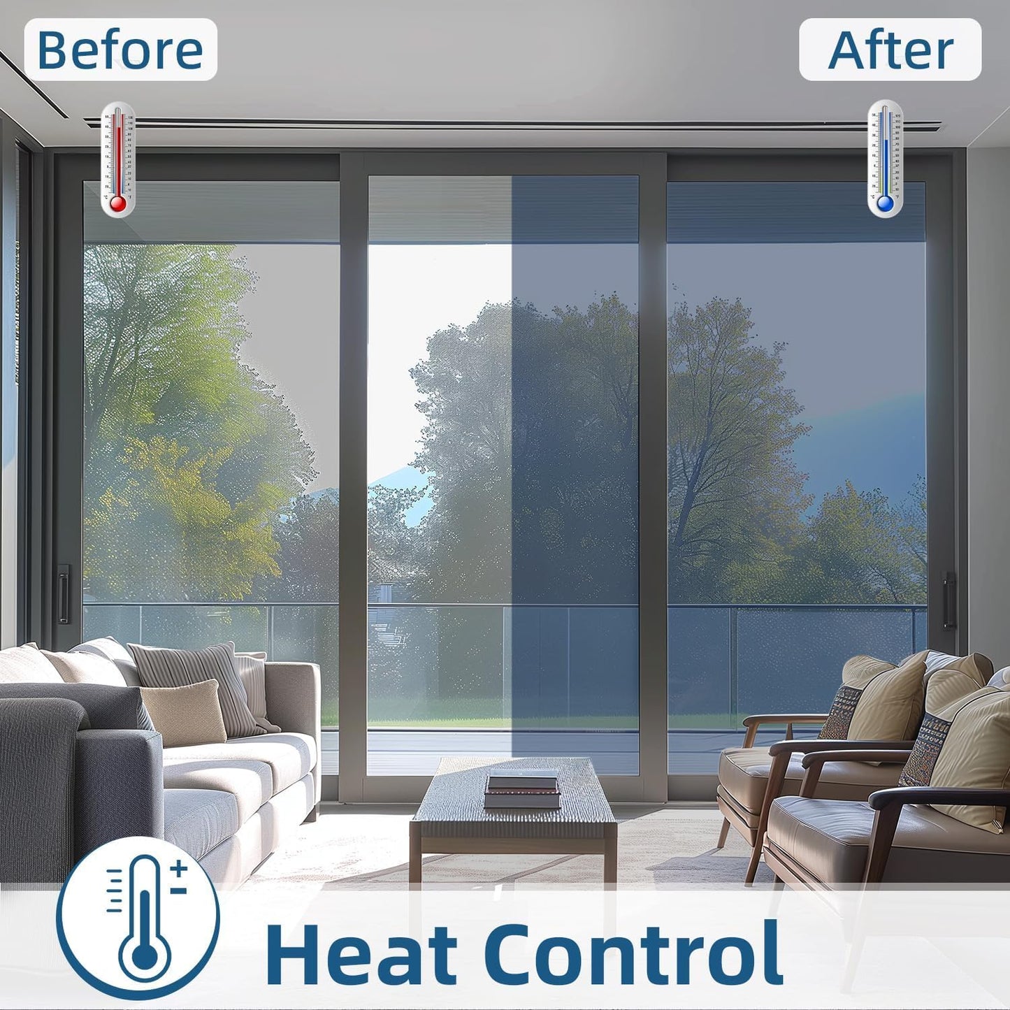 DUOFIRE One Way Window Film Privacy See Out Not in Heat Blocker Window Tint Reflective Mirror Windows Tinting Film for Home Static Cling Anti-UV Sun Blocking Windows Covering（Black, 11.8x78.7in）