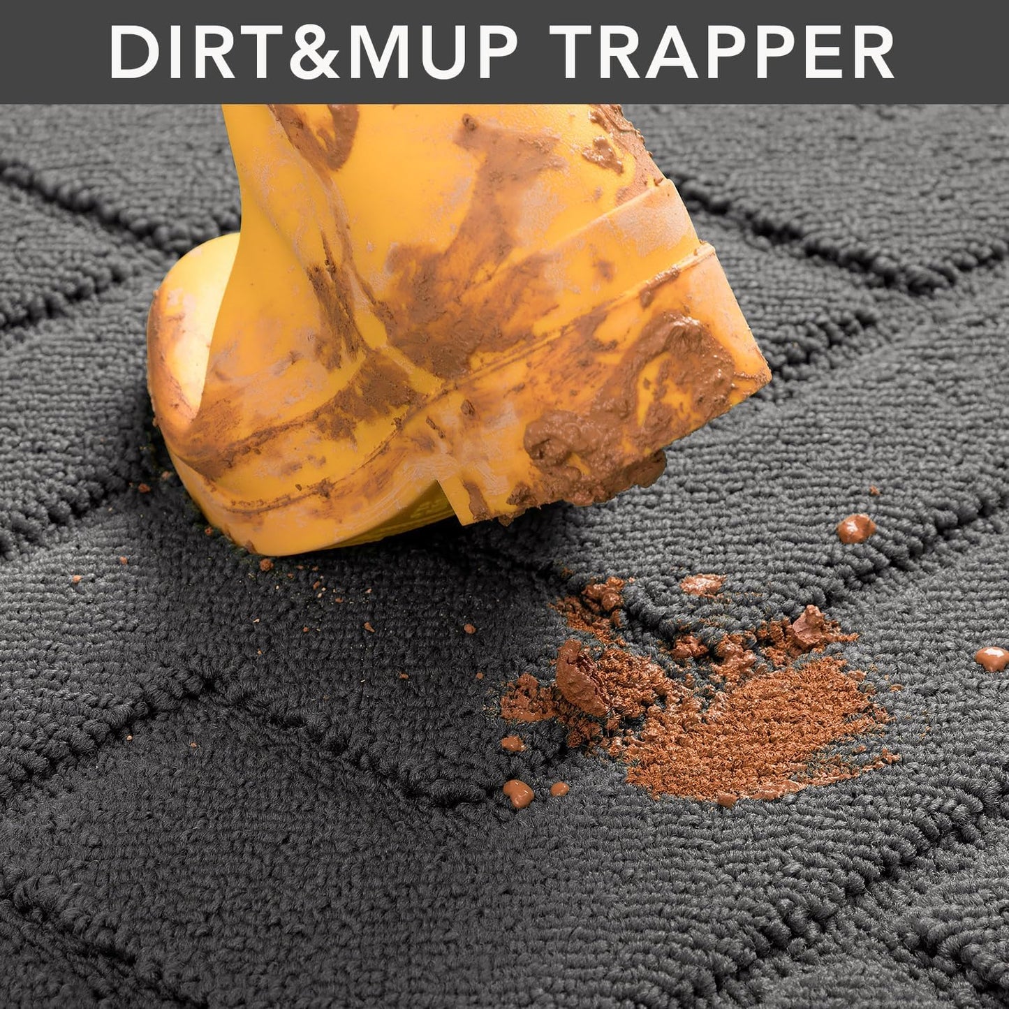 hicorfe Indoor Doormat, Odor-Free Door mat, Non Slip Door Mats 20"x31.5" Absorbent Resist Dirt Entrance Inside Floor Mats for Entryway Washable Low-Profile (Grey)