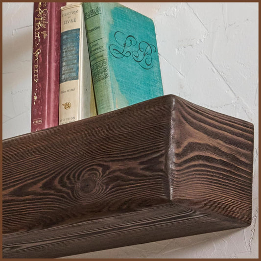 Handmade Fireplace Mantel Shelf 48", Extra Wide Rustic Wood Mantles for Over Fireplace, Wall Mounted Floating Mantel Shelves for Living Room Decor (Dark Walnut, 48Lx6Hx8D)