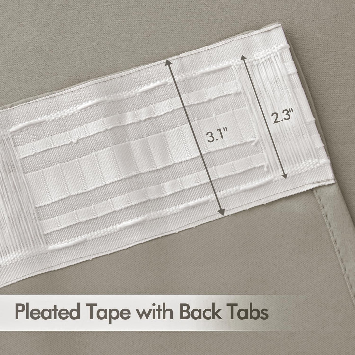 MIULEE Stone Back Tab Blackout Curtains 72 Inches Long 2 Panels Set for Living Room Bedroom Privacy, Rod Pocket/Pinch Pleat Thermal Insulated Room Darkening Pleated Light Blocking Drapes