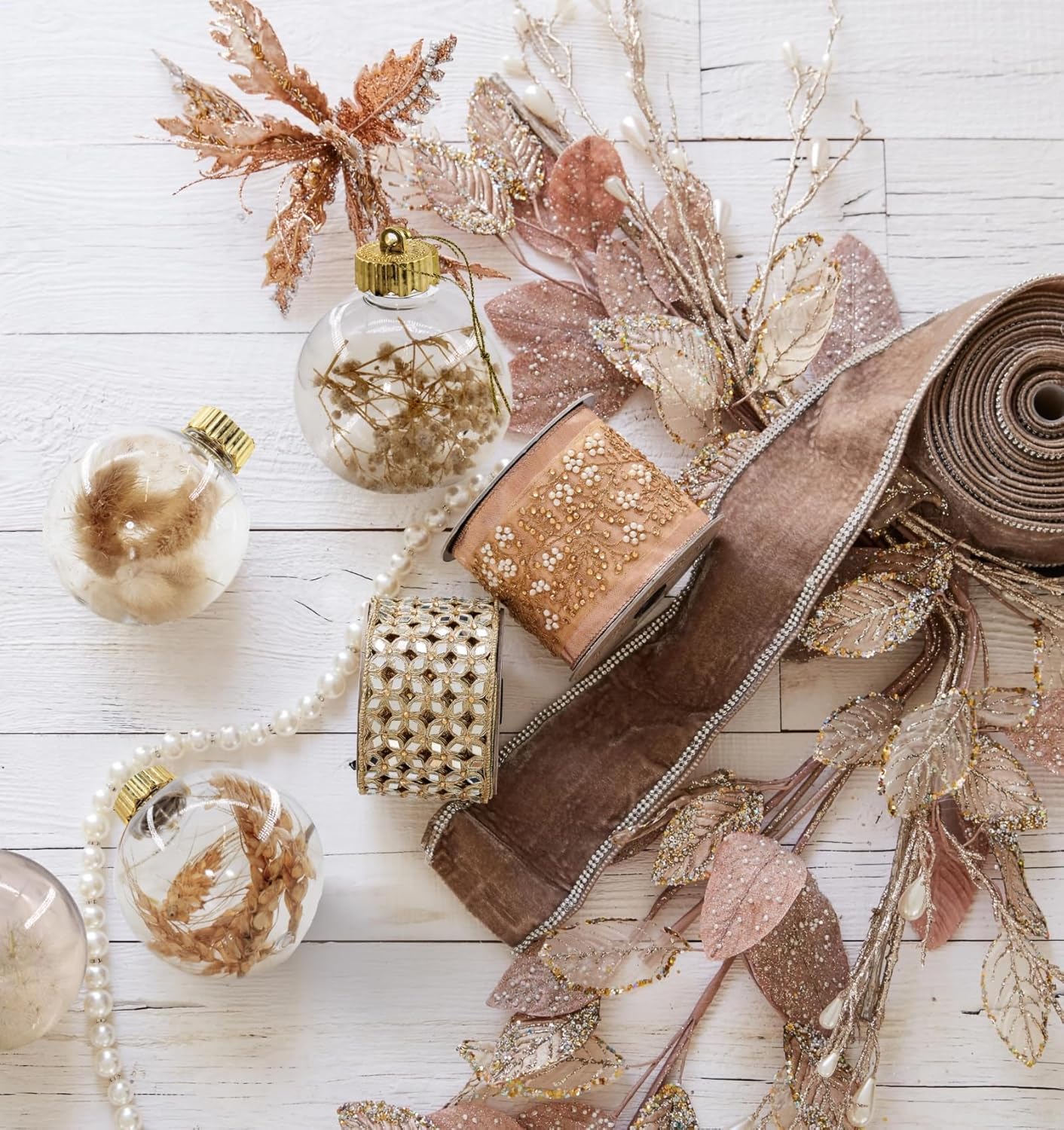 12 Pcs Rustic Christmas Ball Ornaments, 3.15 Inches Neutral Christmas Tree Decorations, Large Shatterproof Clear Boho Ornaments for Xmas Tree, Home Decor, Wedding, Party