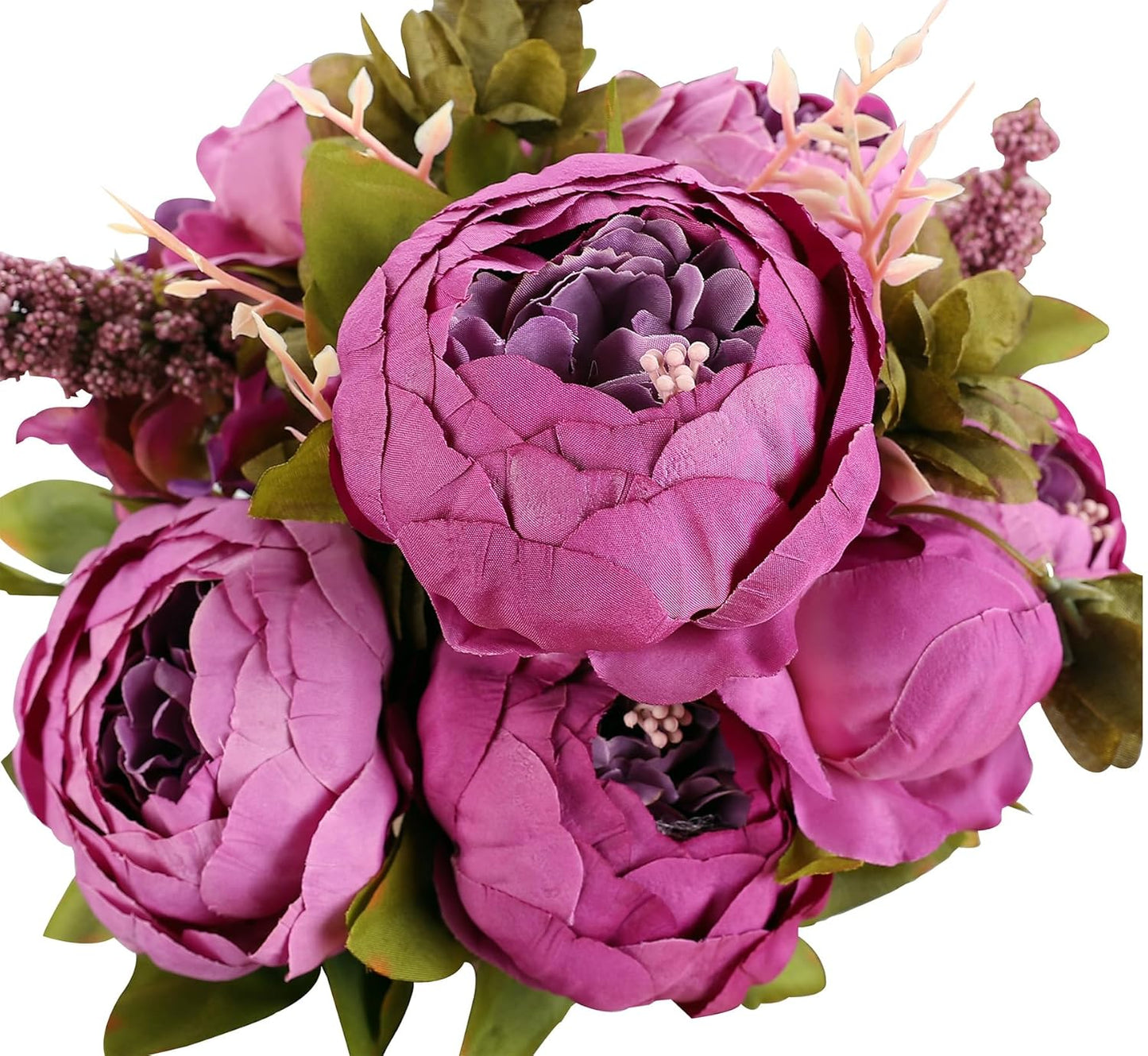 Duovlo Fake Flowers Vintage Artificial Peony Silk Flowers Wedding Home Decoration,Pack of 1 (Purple)