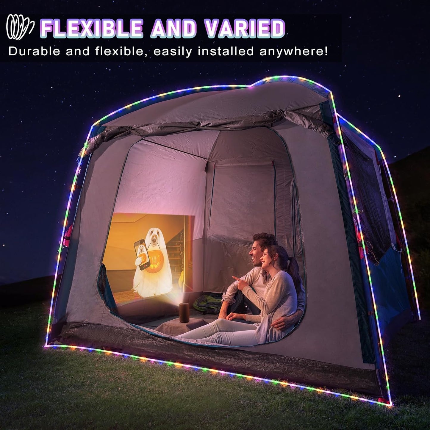 100FT 300 LED Rope Lights Outdoor, Connectable and Flexible Tube Lights with 8 Modes, Waterproof Indoor Rope Lighting for Bedroom, Garden, Patio, Landscape, Pool, Party Decor - Pastel Multicolor