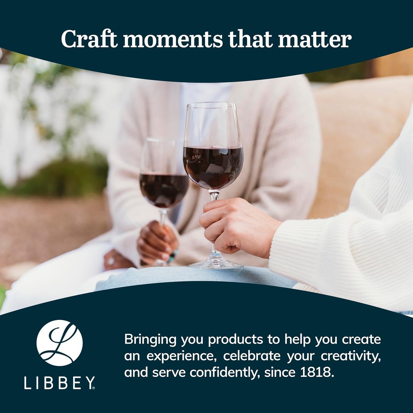 Libbey Midtown Red Wine Glass Set, 18.25 Oz Elegant Large Red Wine Glasses Set of 8, Long Stem Glass Wine Glasses for Weddings, Birthdays, and More