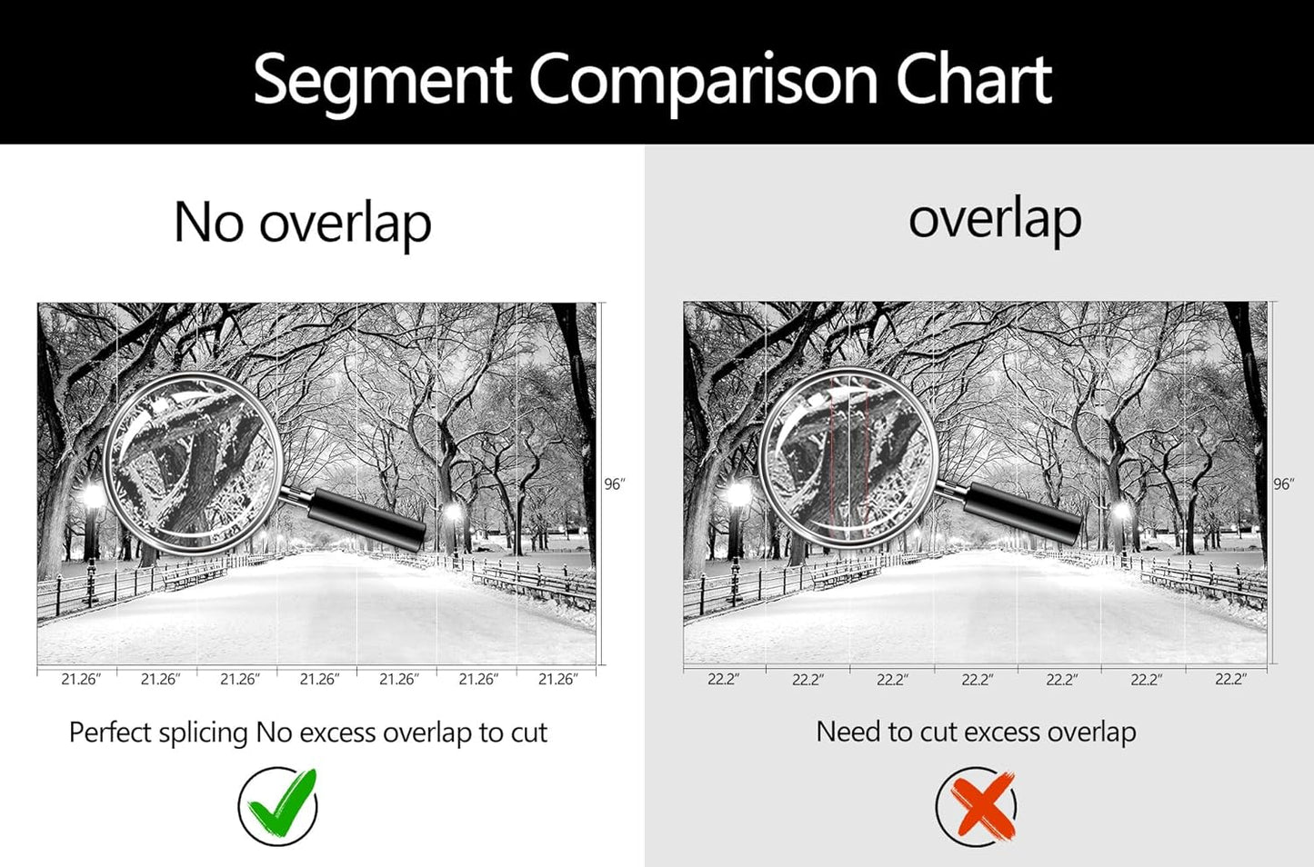 Beautiful 3D Snowy Forest Wallpaper Gray New York Park Landscape Wall Mural Living Room Bedroom (Not Peel and Stick)