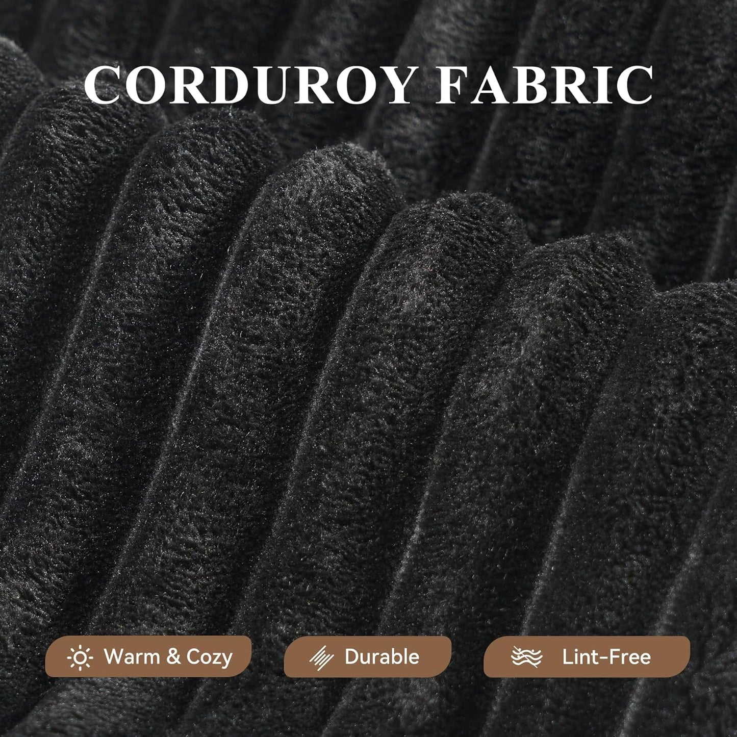 Modular Sectional Sofa with L-Shape Chaise,Cloud Sectional Modern Sleeper Couch with Deep Seat,Sponge Compression Sofas No Assembly Required (Black-Sherpa Fabric) 1PCS