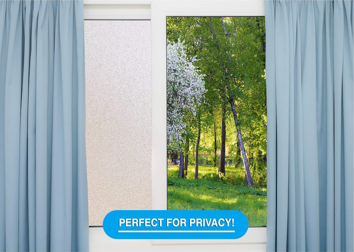 Privacy Window Film: Translucent Static Cling Treatment for Home Security and Decorative Frosted Glass Effect - No Residue, Heat Control, UV Prevention, Easy Removal (Winter Frost, 36 x 72 inches)