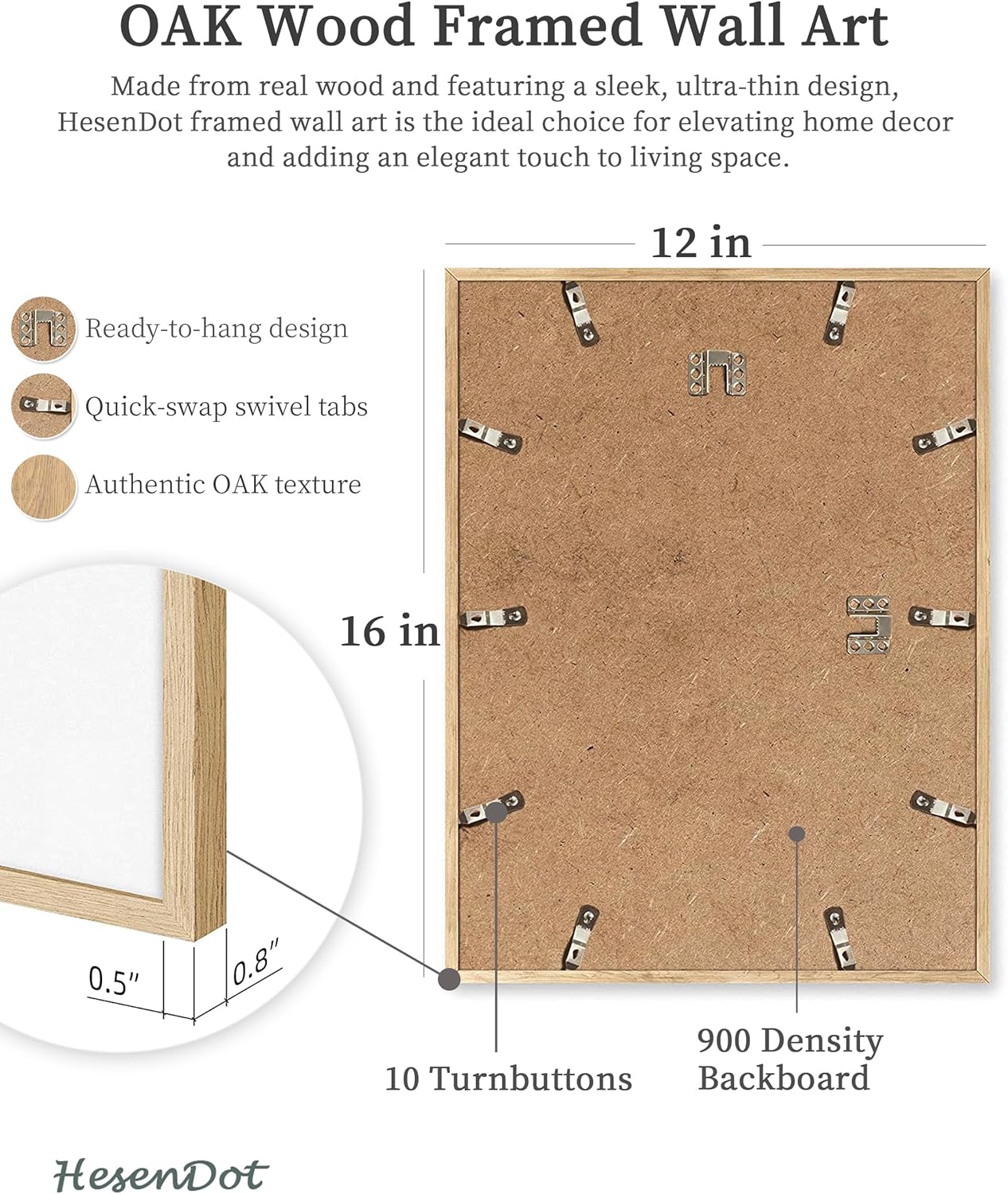 HesenDot Natural OAK Wood Framed Pennsylvania Wall Art,12x16in Appalachian Mountains Scenery Canvas Wall Print,Classic Urban Landmark Wall Decor for Living Room, Bedroom,Office Gallery Set of 1