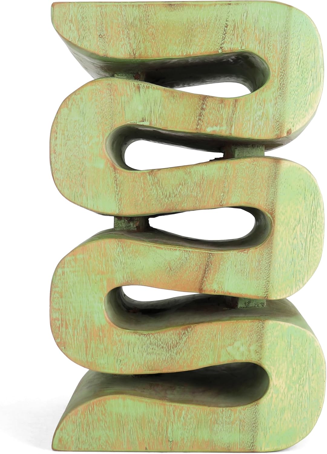 Rutledge & King Aspen Wood End Table - Mid Century Modern Accent Table - Green Wash