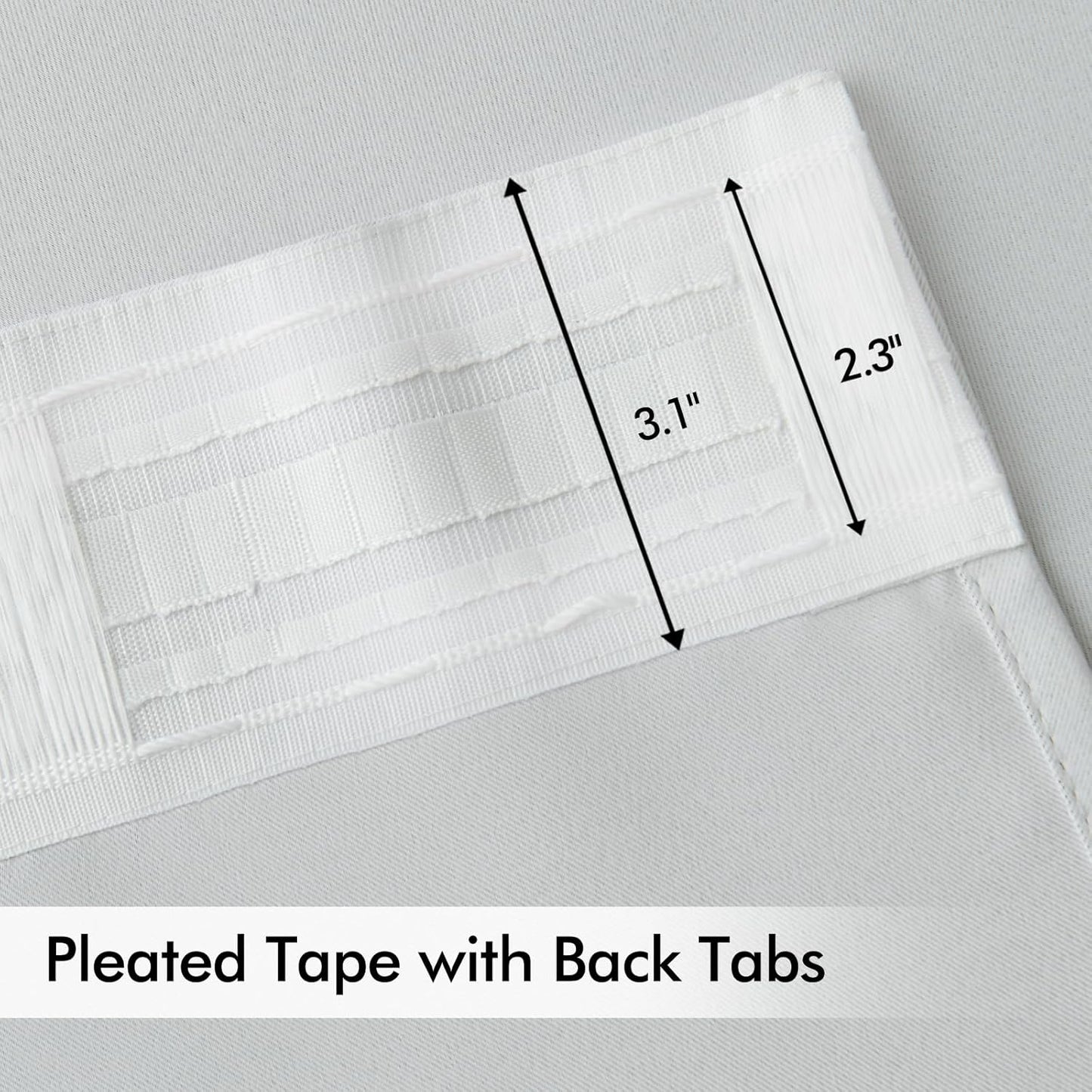 MIULEE Back Tab Light Blocking Curtains 84 Inch Length 2 Panels Set for Living Room Bedroom, Greyish White Rod Pocket/Pinch Pleated Thermal Insulated Room Darkening Blackout Curtains 84 Inches Long